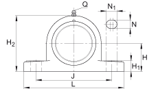直立式軸承座單元 RASEY35-TV-VA, 塑料軸承座,內圈帶平頭螺釘的外球面球軸承,耐腐蝕設計,R密封 直立式軸承座單元 RASEY35-TV-VA, 塑料軸承座,內圈帶平頭螺釘的外球面球軸承,耐腐蝕設計,R密封