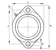 軸承座單元 GLCTE25-TV-FA125.5, 兩孔塑料軸承座，帶偏心鎖圈的外球面球軸承，帶 Corrotect? 涂層，P型密封