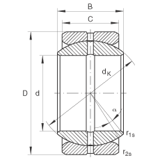 關節軸承 GE19-ZO, 根據 DIN ISO 12 240-1 標準，英制尺寸，需維護