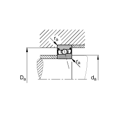主軸軸承 HSS71928-E-T-P4S, 調節，成對安裝，接觸角 α = 25°，兩側唇密封，非接觸，限制公差