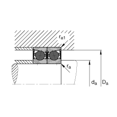 主軸軸承 HCB71910-E-2RSD-T-P4S, 調節，成對或單元安裝，接觸角 α = 25°，陶瓷球，兩側唇密封，非接觸，限制公差