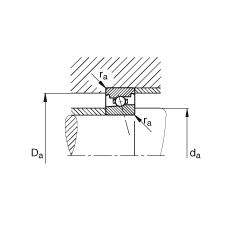 主軸軸承 HS71903-C-T-P4S, 調節，成對安裝，接觸角 α = 15°，限制公差