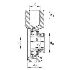 吊裝式軸承座單元 PHE35, 鑄鐵軸承座,帶偏心鎖圈的外球面球軸承,P 型密封 吊裝式軸承座單元 PHE35, 鑄鐵軸承座,帶偏心鎖圈的外球面球軸承,P 型密封
