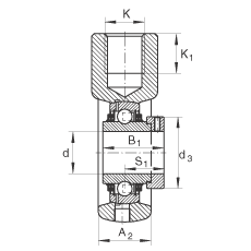 吊裝式軸承座單元 THE35, 鑄鐵軸承座,帶偏心鎖圈的外球面球軸承,T 型密封 吊裝式軸承座單元 THE35, 鑄鐵軸承座,帶偏心鎖圈的外球面球軸承,T 型密封