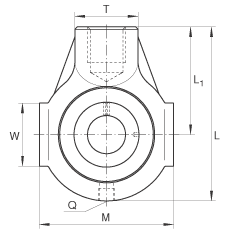 吊裝式軸承座單元 THE35, 鑄鐵軸承座,帶偏心鎖圈的外球面球軸承,T 型密封 吊裝式軸承座單元 THE35, 鑄鐵軸承座,帶偏心鎖圈的外球面球軸承,T 型密封