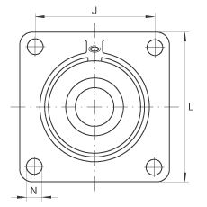 軸承座單元 PCCJ30, 帶四個(gè)螺栓孔的法蘭的軸承座單元，鑄鐵，雙列角接觸球軸承，P 型密封