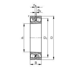 調心滾子軸承 23268-B-K-MB, 根據 DIN 635-2 標準的主要尺寸, 錐孔，錐度 1:12